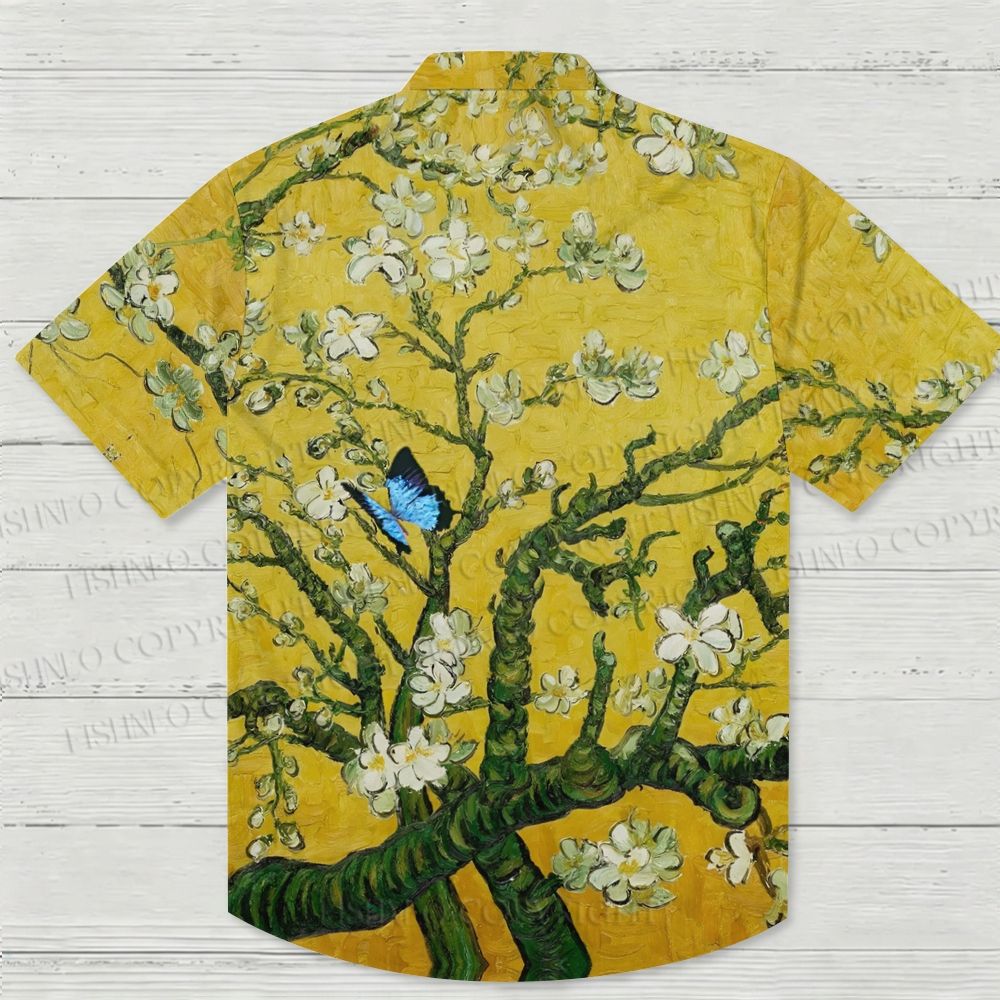 Golden Hour Van Gogh Almond Blossom Hawaiian Shirt