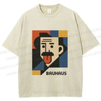 Unisex Bauhasu Einstein Printed Washed Tee