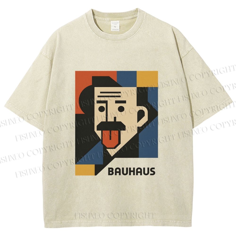 Unisex Bauhasu Einstein Printed Washed Tee