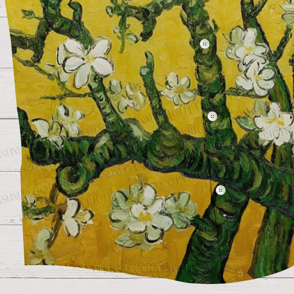 Golden Hour Van Gogh Almond Blossom Hawaiian Shirt