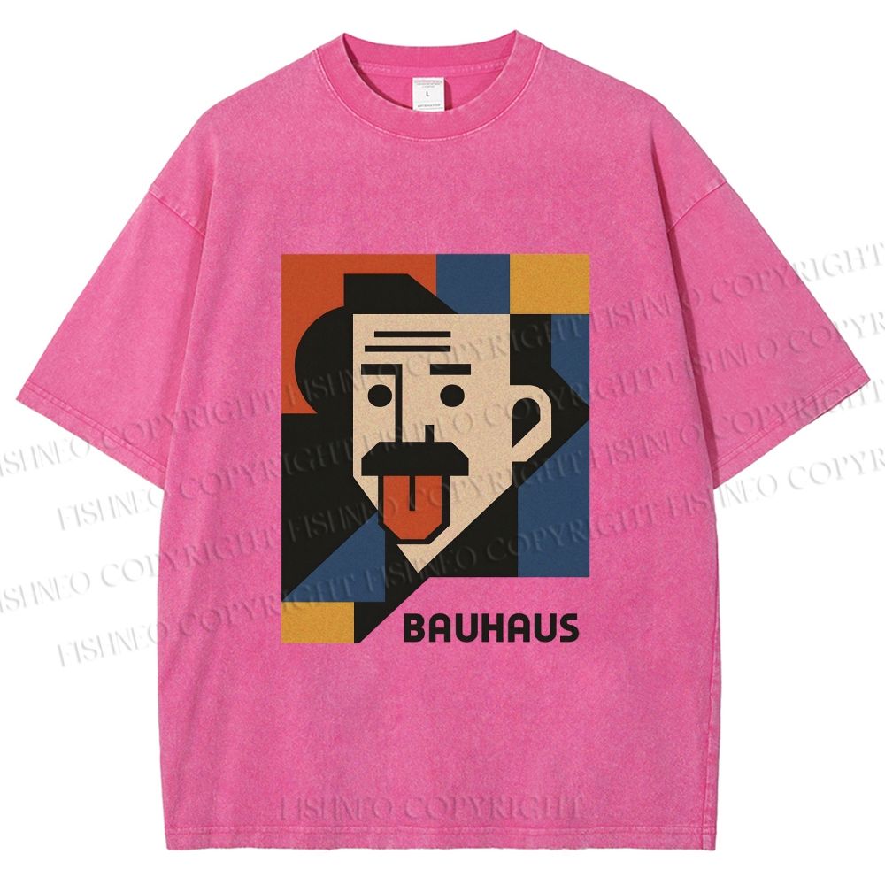 Unisex Bauhasu Einstein Printed Washed Tee