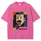Unisex Bauhasu Einstein Printed Washed Tee