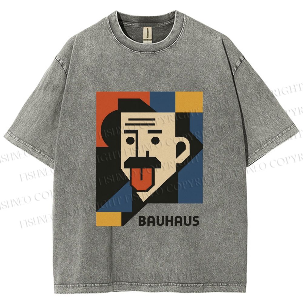Unisex Bauhasu Einstein Printed Washed Tee