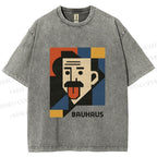 Unisex Bauhasu Einstein Printed Washed Tee