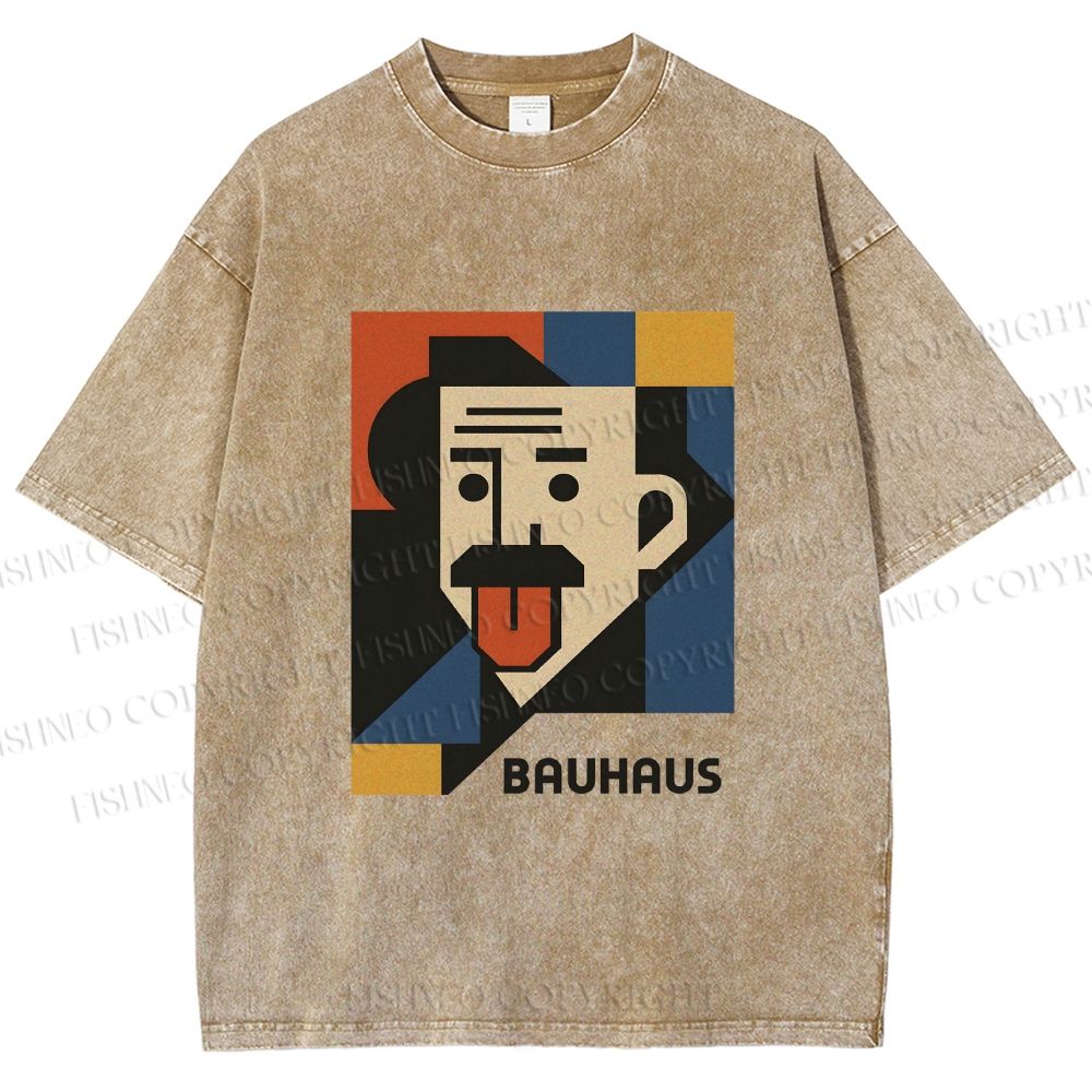 Unisex Bauhasu Einstein Printed Washed Tee