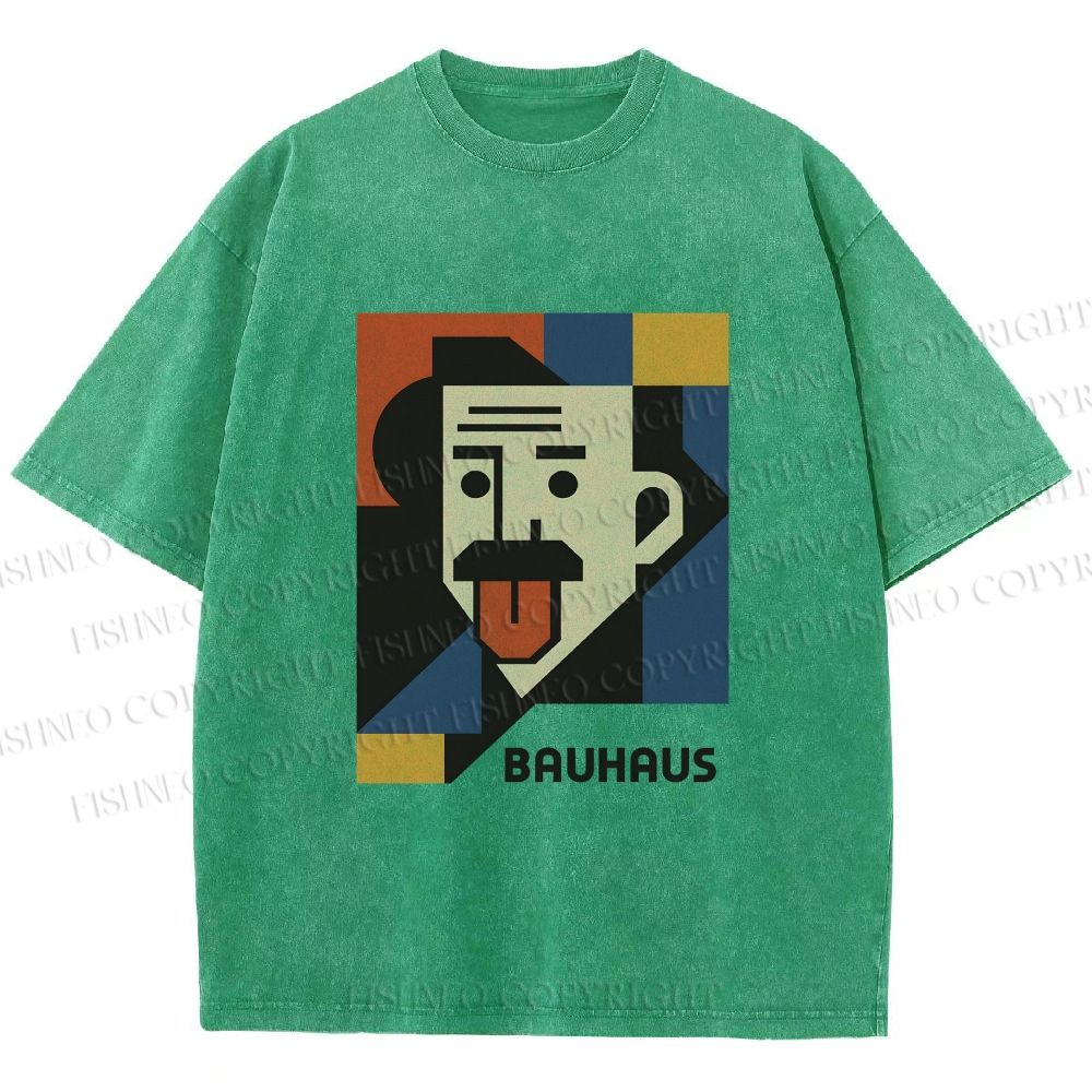 Unisex Bauhasu Einstein Printed Washed Tee
