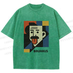 Unisex Bauhasu Einstein Printed Washed Tee