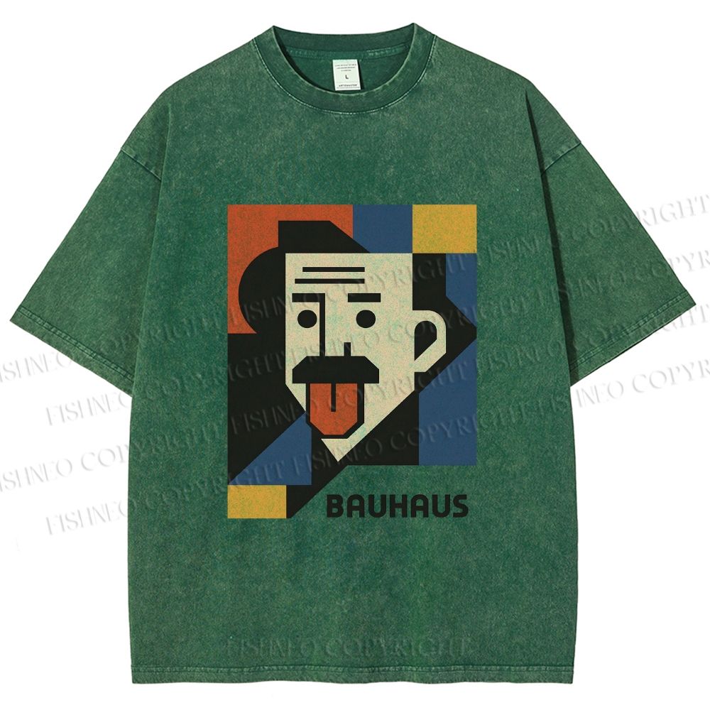 Unisex Bauhasu Einstein Printed Washed Tee