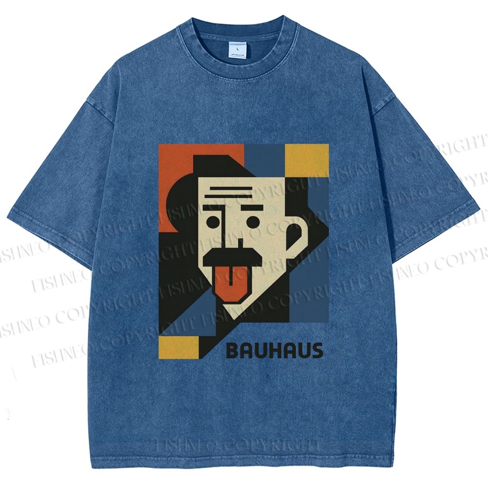 Unisex Bauhasu Einstein Printed Washed Tee