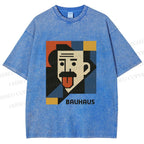 Unisex Bauhasu Einstein Printed Washed Tee