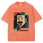 Unisex Bauhasu Einstein Printed Washed Tee