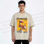 Unisex Koi Fish Osaka Exhibition Printed Washed Tee