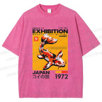 Unisex Koi Fish Osaka Exhibition Printed Washed Tee