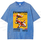 Unisex Koi Fish Osaka Exhibition Printed Washed Tee