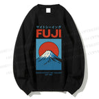 Unisex Japanese Osaka Mount Fuji Printed Sweatshirt