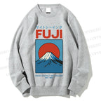 Unisex Japanese Osaka Mount Fuji Printed Sweatshirt