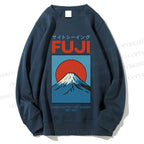 Unisex Japanese Osaka Mount Fuji Printed Sweatshirt