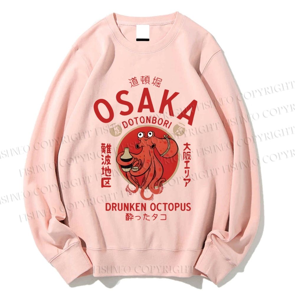 Unisex Drunken Octopus Japan Printed Sweatshirt