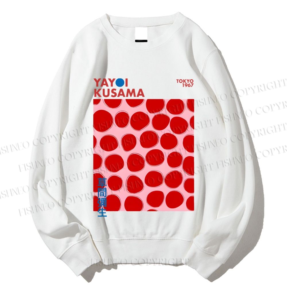 Unisex Yayoi Kusama Red Dots Printed Sweatshirt