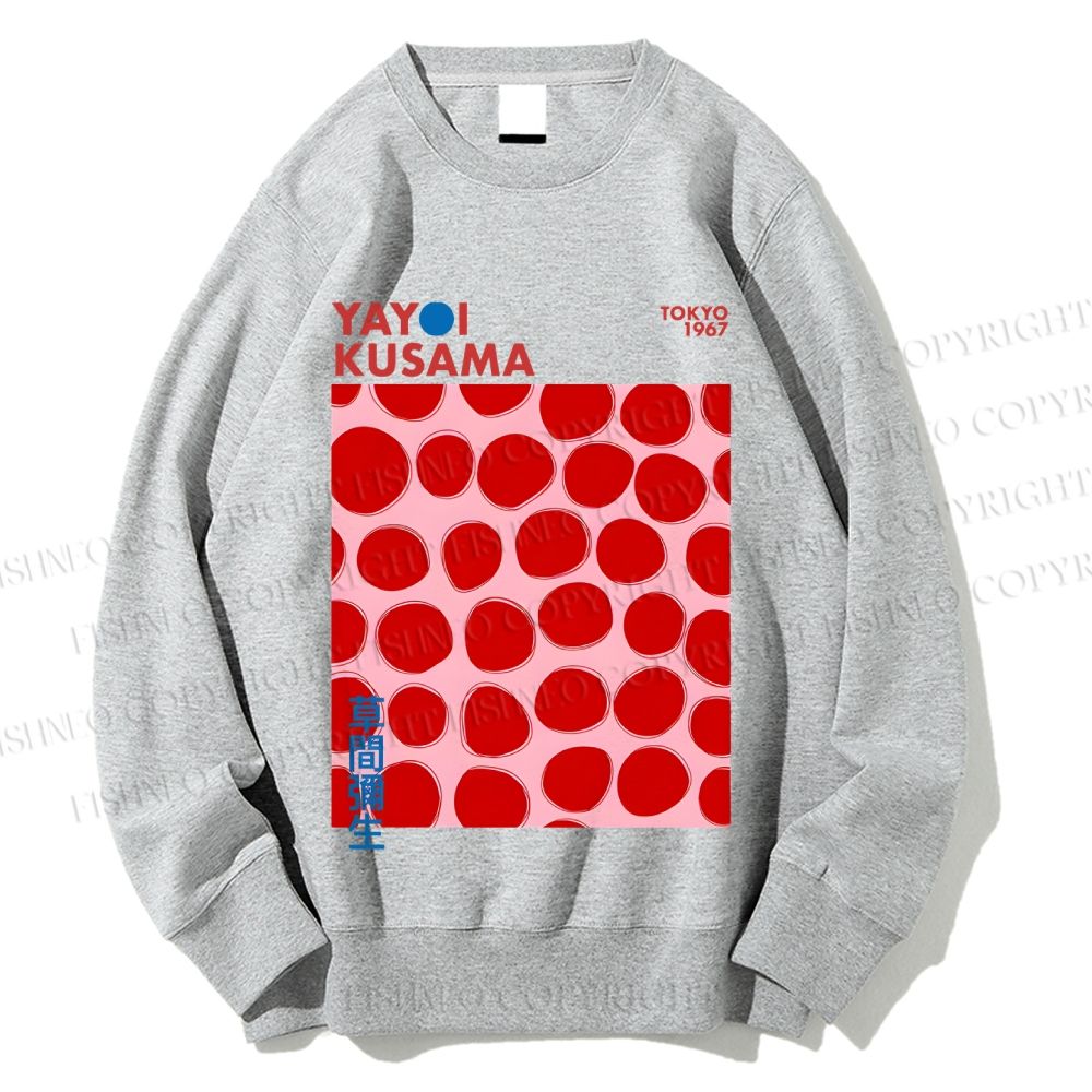 Unisex Yayoi Kusama Red Dots Printed Sweatshirt