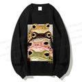Unisex Whimsical Multi Colored Frog Art Printed Sweatshirt
