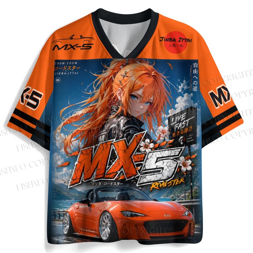 Orange Mazda MX-5 Jersey Shirts