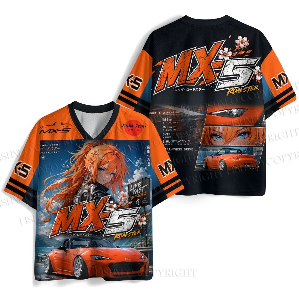 Orange Mazda MX-5 Jersey Shirts