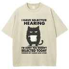 Unisex Selective Hearing Washed T-Shirt