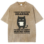 Unisex Selective Hearing Washed T-Shirt