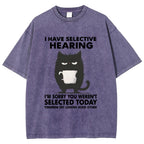 Unisex Selective Hearing Washed T-Shirt