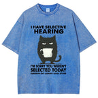 Unisex Selective Hearing Washed T-Shirt