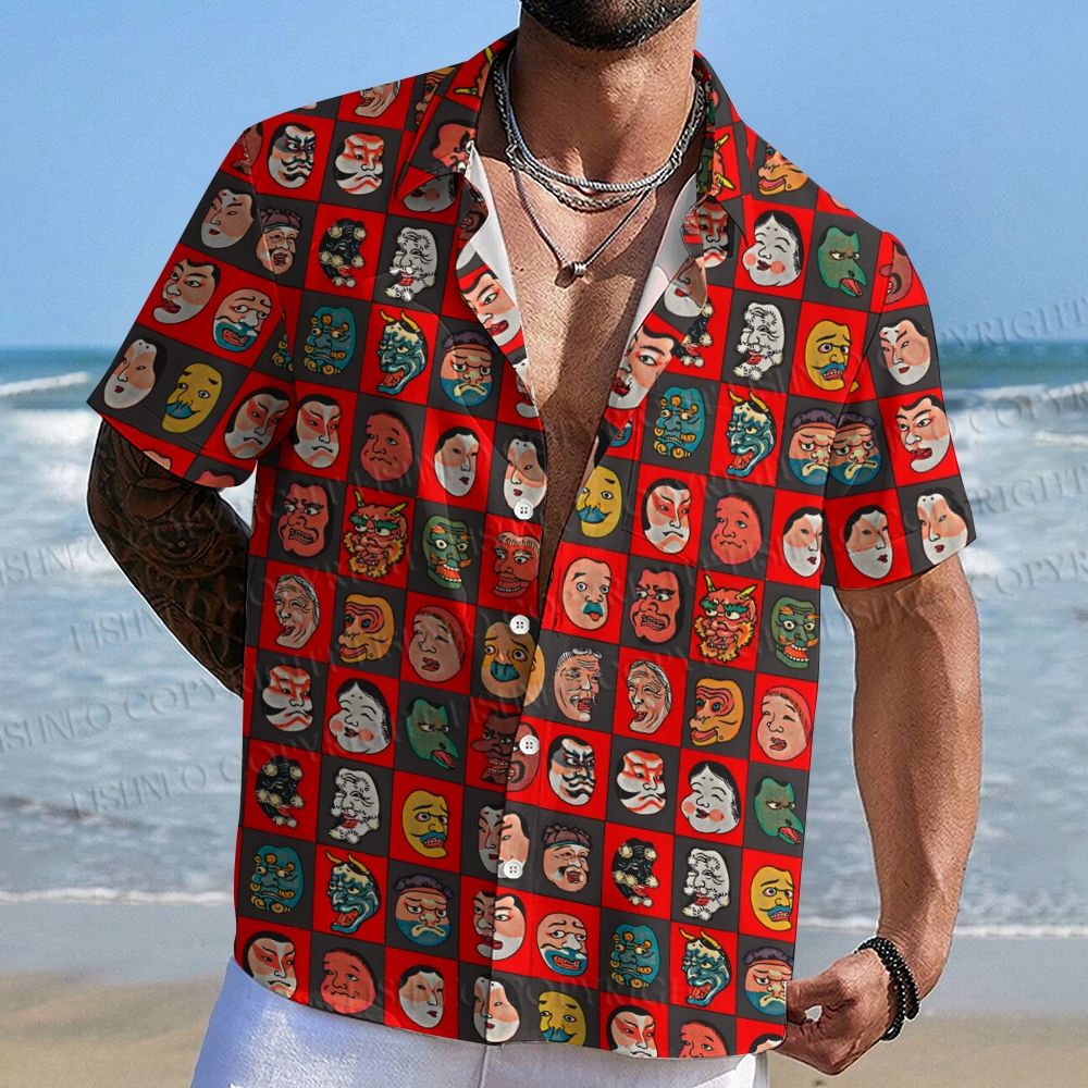Shinban Men Zukushi Hawaiian Shirt