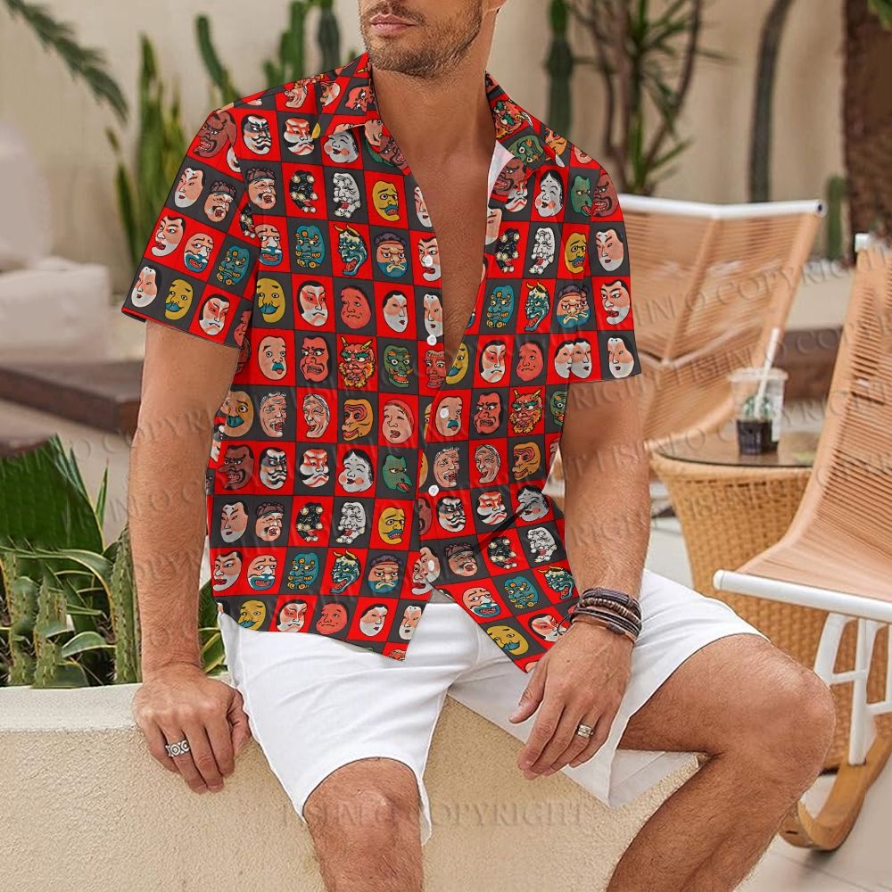 Shinban Men Zukushi Hawaiian Shirt