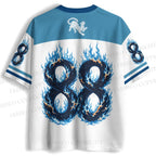 Japanese Black Panther in Blue Flame Jersey Shirts
