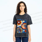 Unisex Ramen Printed Washed Tee