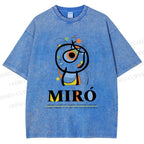 Unisex Joan Miró Abstract Art Printed Washed Tee