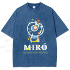 Unisex Joan Miró Abstract Art Printed Washed Tee