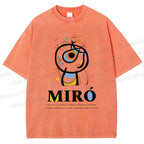 Unisex Joan Miró Abstract Art Printed Washed Tee