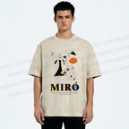 Unisex Joan Miró Abstract Art Printed Washed Tee