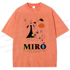Unisex Joan Miró Abstract Art Printed Washed Tee