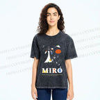 Unisex Joan Miró Abstract Art Printed Washed Tee