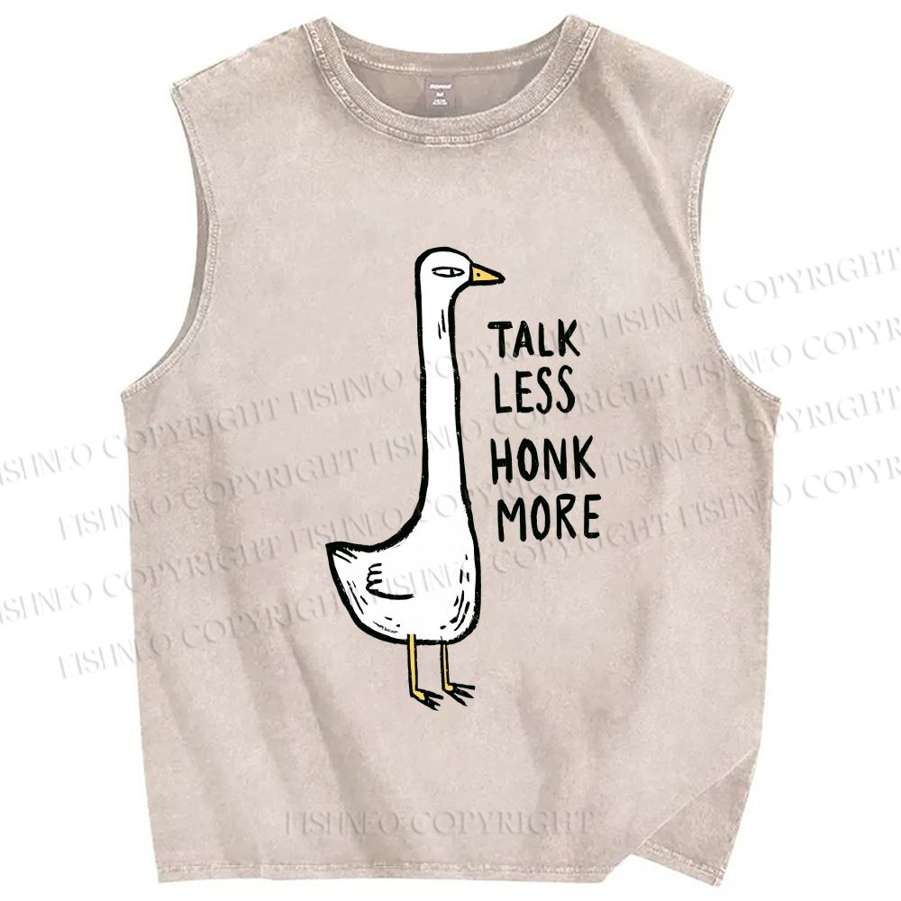 Unisex Talk Less Honk More Printed Washed Tank Top