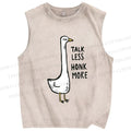 Unisex Talk Less Honk More Printed Washed Tank Top
