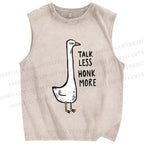 Unisex Talk Less Honk More Printed Washed Tank Top