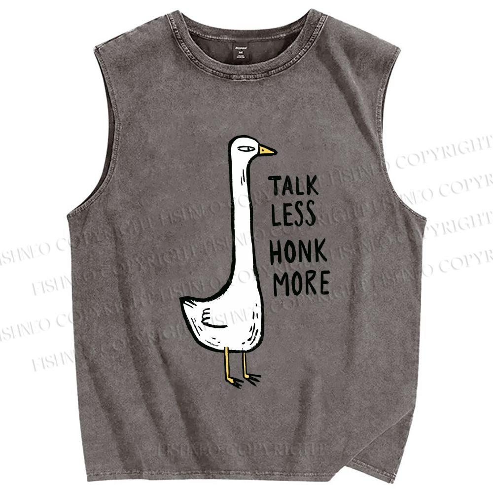 Unisex Talk Less Honk More Printed Washed Tank Top