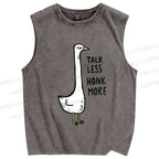 Unisex Talk Less Honk More Printed Washed Tank Top