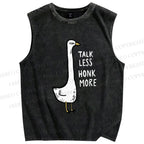 Unisex Talk Less Honk More Printed Washed Tank Top