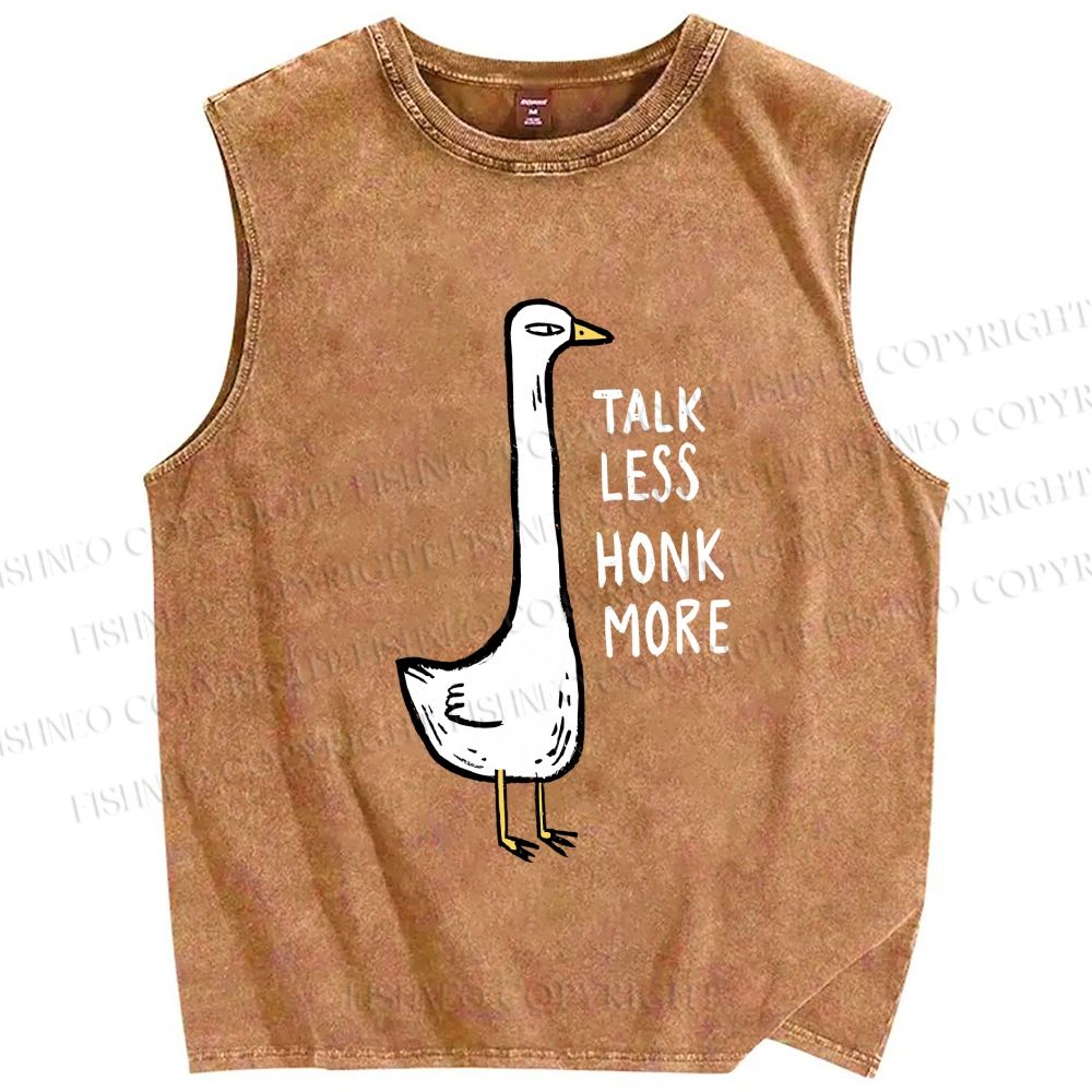 Unisex Talk Less Honk More Printed Washed Tank Top