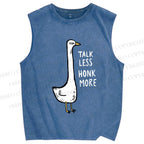 Unisex Talk Less Honk More Printed Washed Tank Top