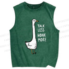 Unisex Talk Less Honk More Printed Washed Tank Top